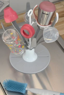 Egoutte-Biberon Flower Pliable Pink