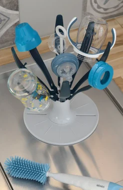 Egoutte-Biberon Pliable Flower Blue