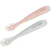 Lot 2 Cuilleres 1Er Age Silicone + Boite De Transport Grey/P