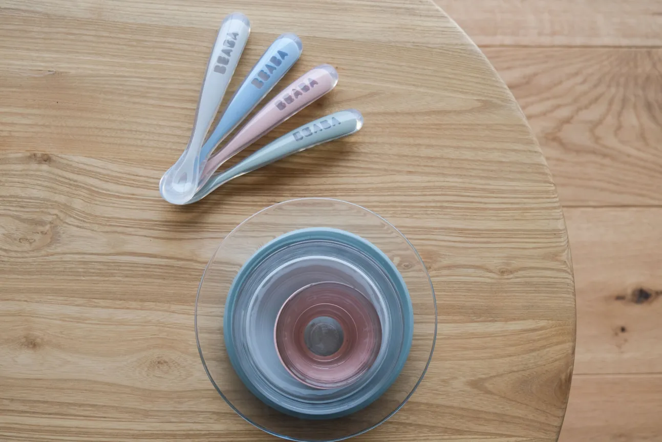 Lot 4 Cuilleres 1Er Age Silicone Eucaplyptus