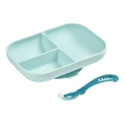 Set Repas Silicone Avec Ventouse Blue